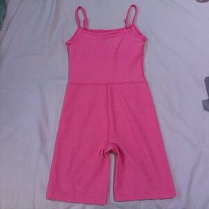 Beyond Yoga Spacedye Keep Pace Biker Jumpsuit in Neon Pink